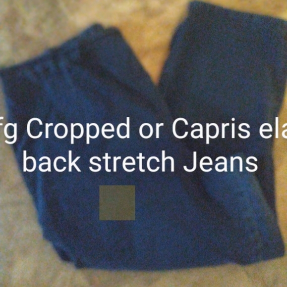 COPY - L faded glory elastic waist pull on stretch Jean Capris - Picture 1 of 3